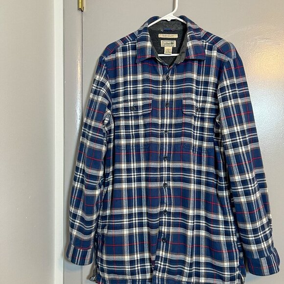 L.L. Bean Other - L.L. Bean Men's Fleece-Lined Flannel Shirt, Traditional Fit Size M-Tall